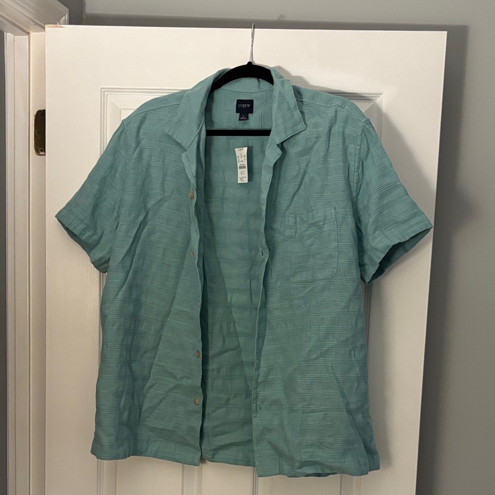 J. Crew Seafoam Green Short Sleeve Button Down Shirt
